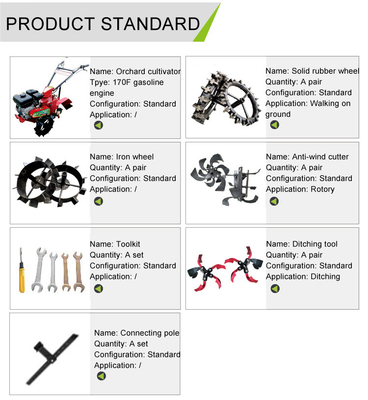 Orchard Small Tractor Tiller с бензиновой силовой установкой